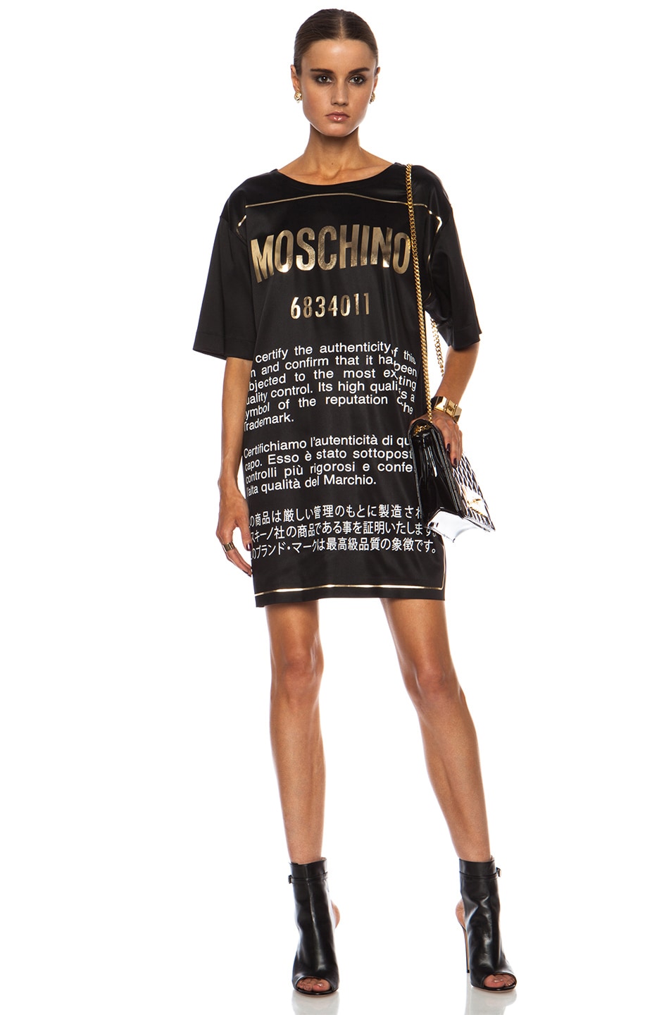 Image 1 of Moschino Authenticity Rayon-Blend Dress in Black