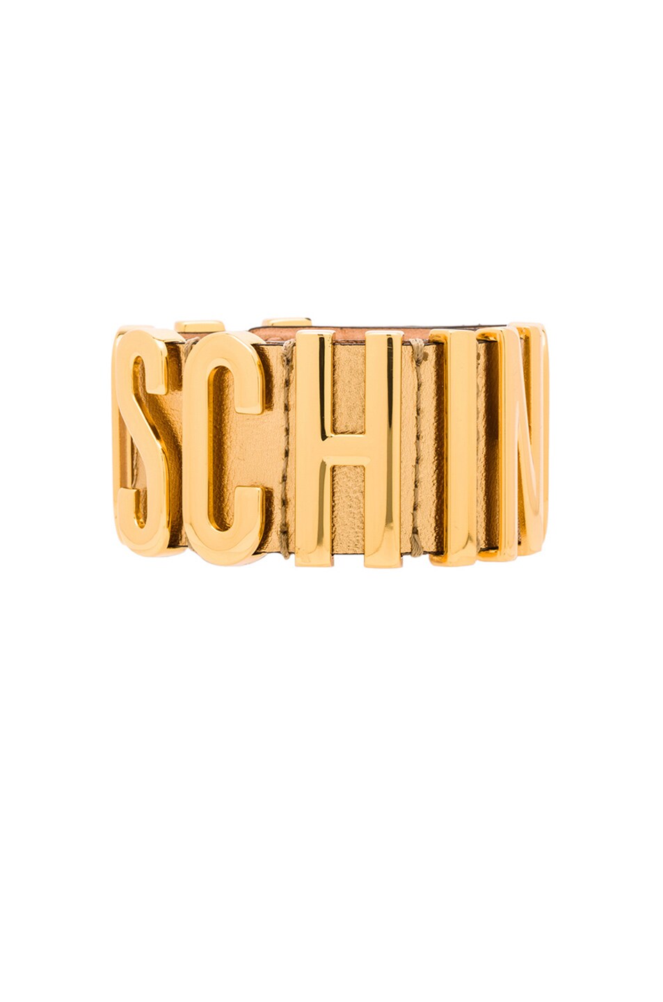 Image 1 of Moschino Logo Cuff in Gold