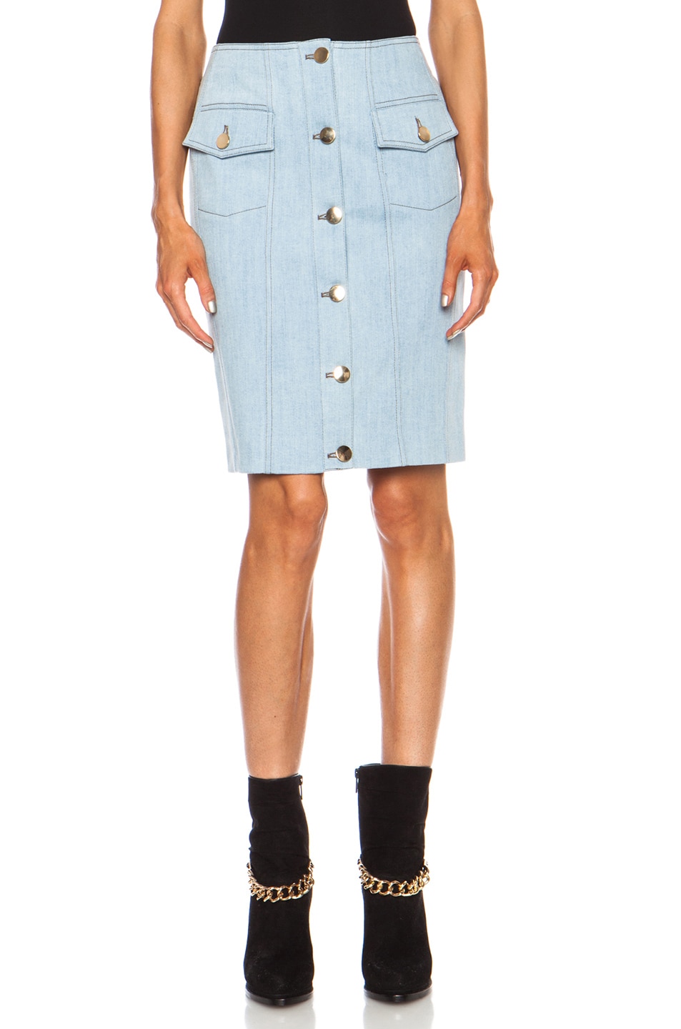 Image 1 of Moschino Denim Skirt in Light Blue