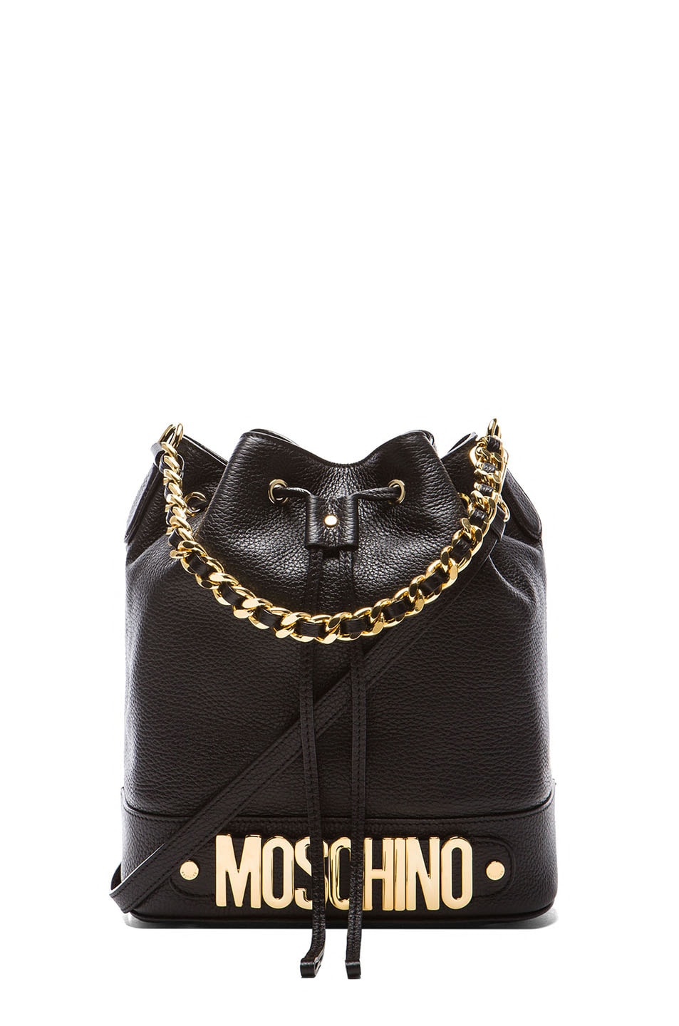 Image 1 of Moschino Logo Bucket Shoulder Bag in Black