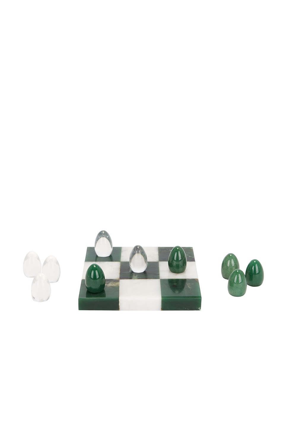 Image 1 of Loren Stewart Tic Tac Toe Set in Glass & Green Agate