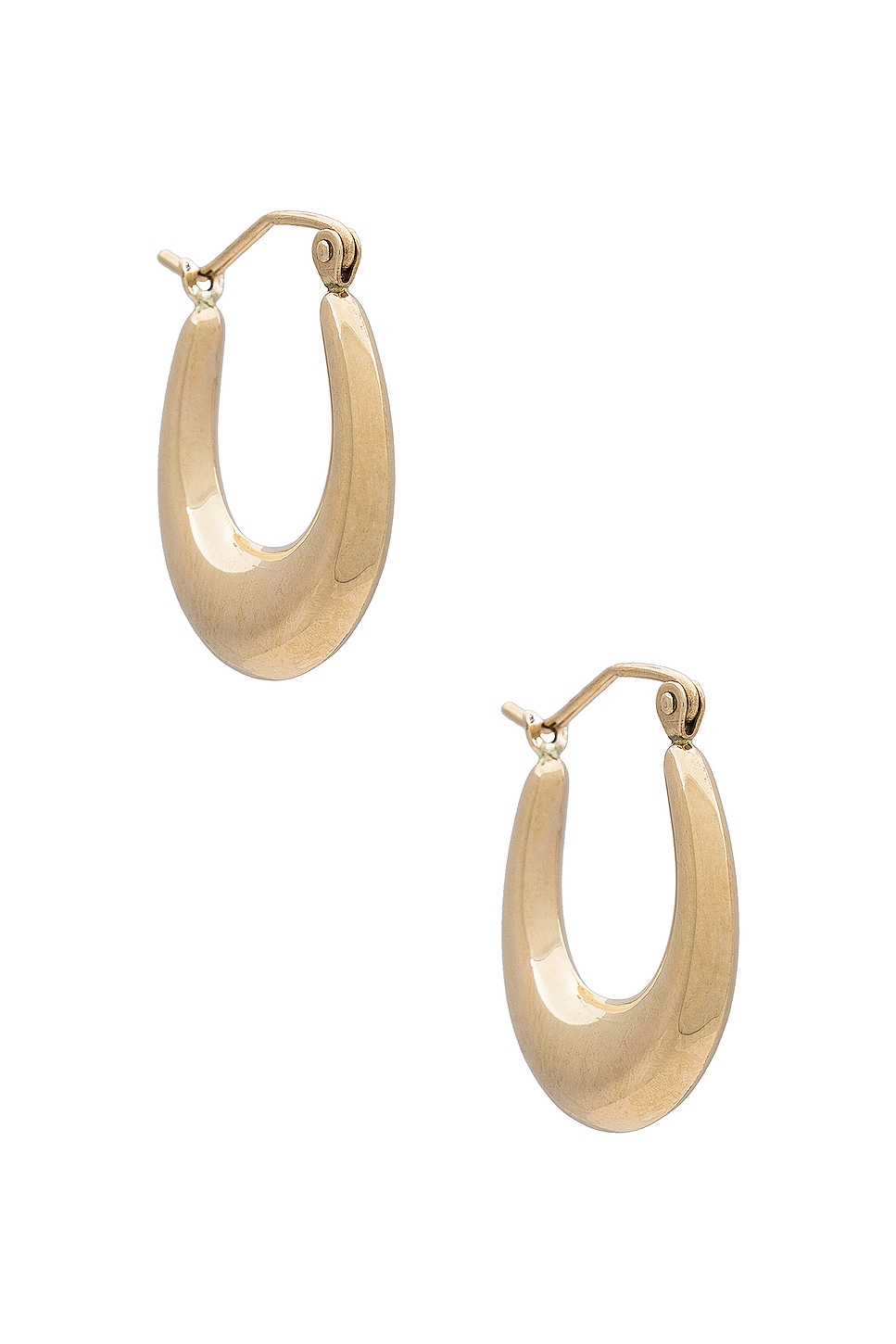 Image 1 of Loren Stewart Dome Hammock Hoop Earrings in 14k Yellow Gold
