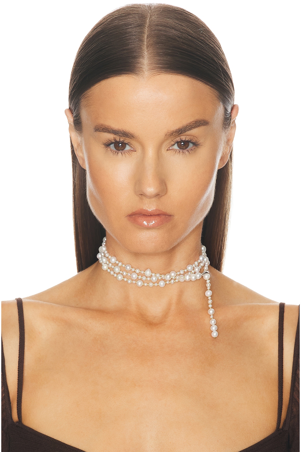 Shop Loren Stewart Pearl Wrap Necklace & Belt In Sterling Silver