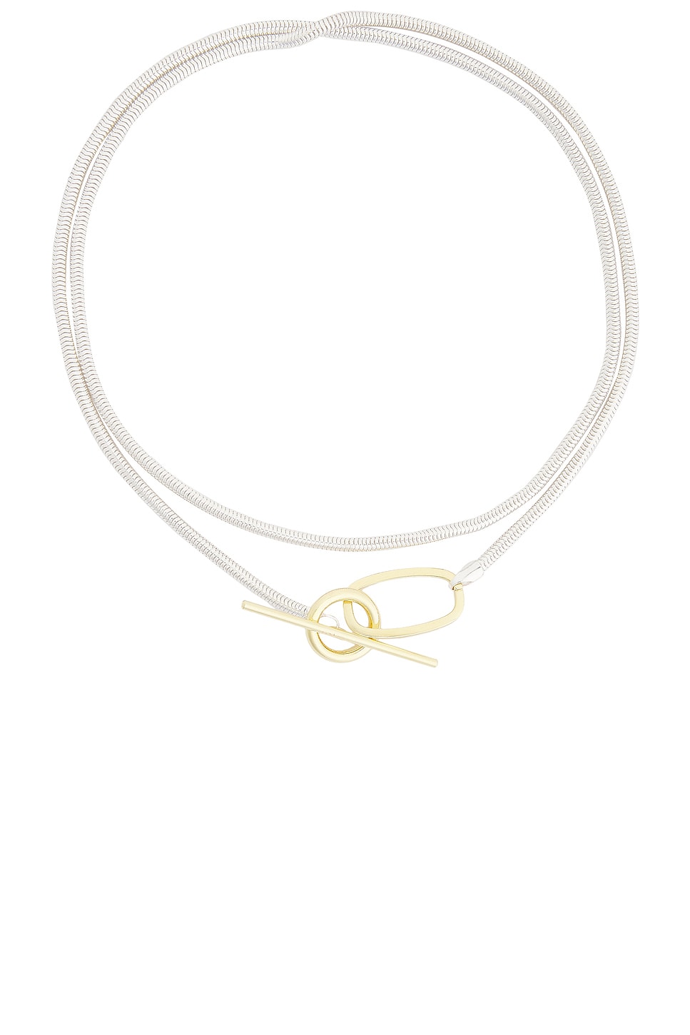 Image 1 of Loren Stewart Snake Toggle Wrap Necklace in Sterling Silver & Vermeil