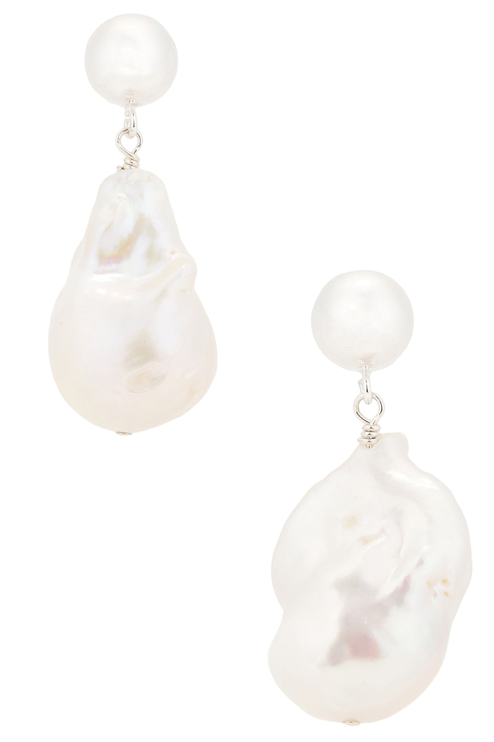 Shop Loren Stewart Nymph Earrings In Sterling Silver & Pearl