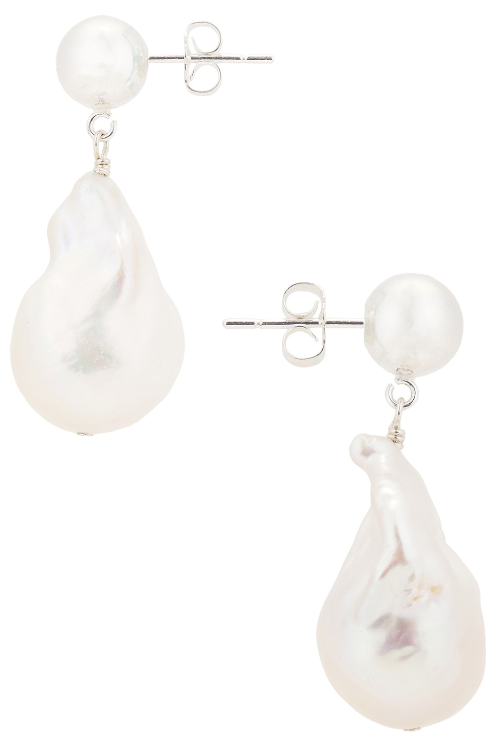 Shop Loren Stewart Nymph Earrings In Sterling Silver & Pearl