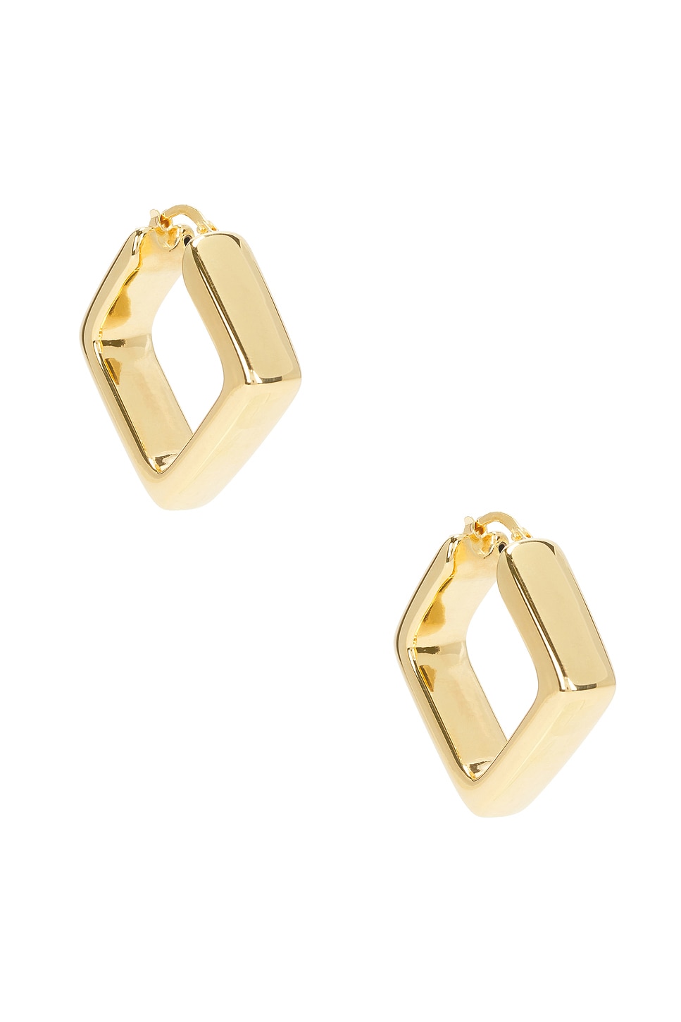 Rhombus Hoop Earrings in Metallic Gold