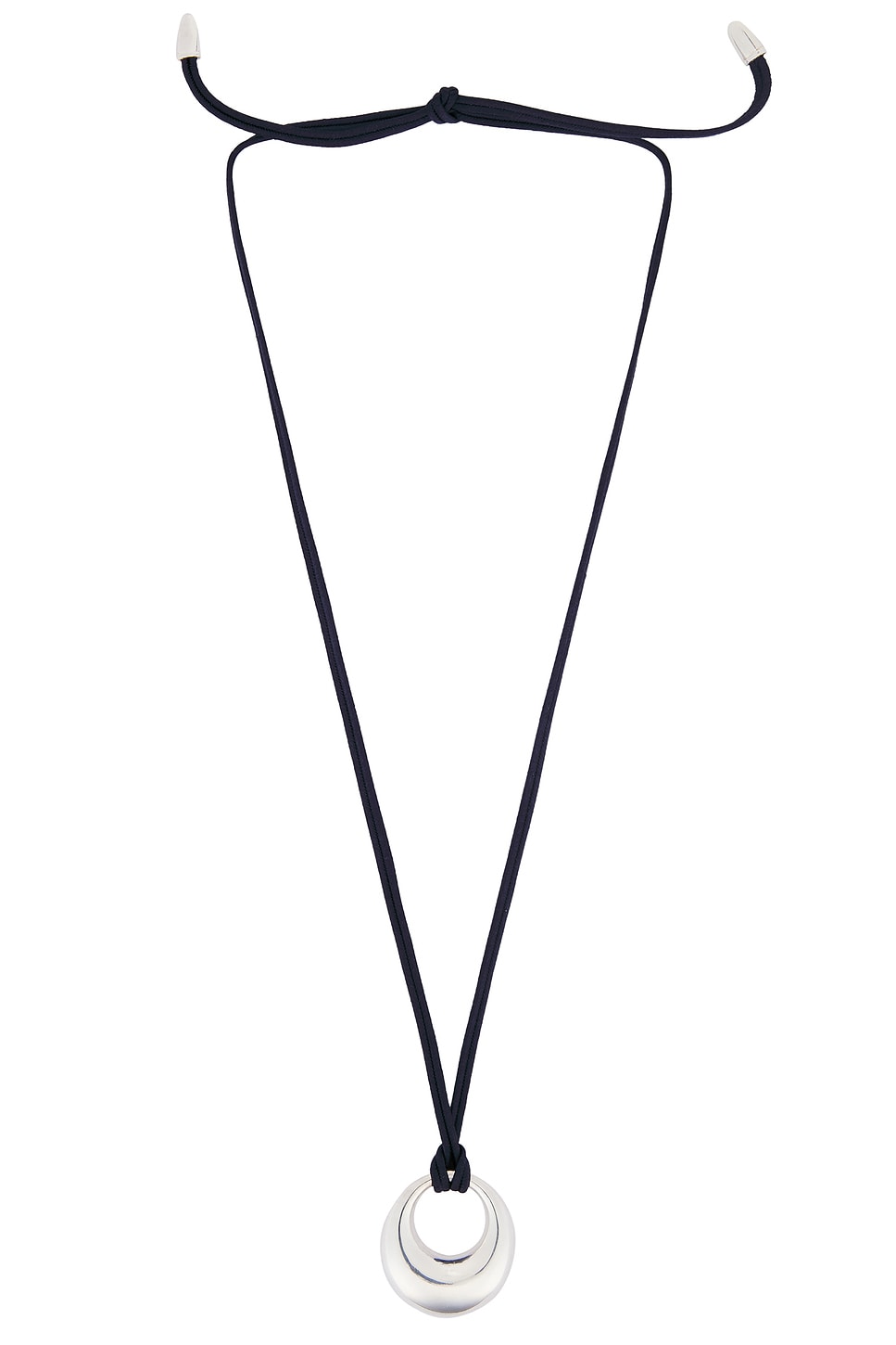 Image 1 of Loren Stewart Moonrise Necklace in Sterling Silver & Navy