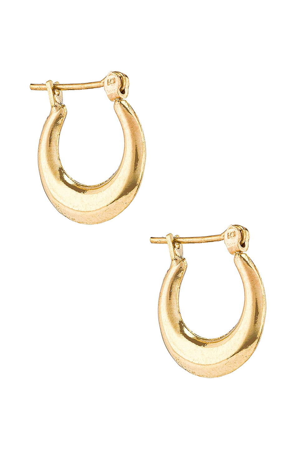 Image 1 of Loren Stewart Mini Pirate Hoop Earrings in Yellow Gold
