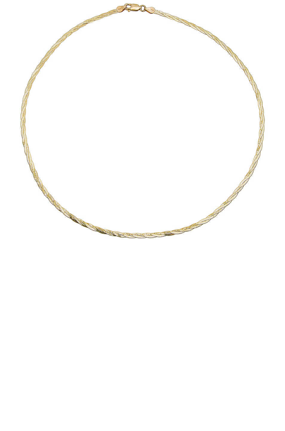 Image 1 of Loren Stewart Herringbone Plait Necklace in Yellow Gold
