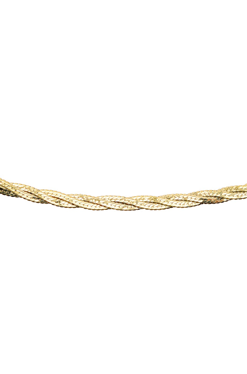 Loren Stewart Herringbone Plait Necklace in Yellow Gold FWRD