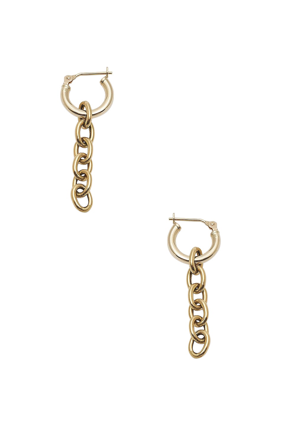 Image 1 of Loren Stewart Baby Chubbie Chain Huggie Earrings in Gold
