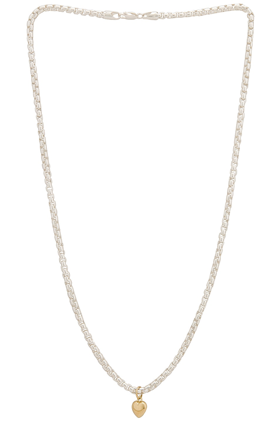 Image 1 of Loren Stewart Gordita Heart Necklace in 14k Gold & Sterling Silver