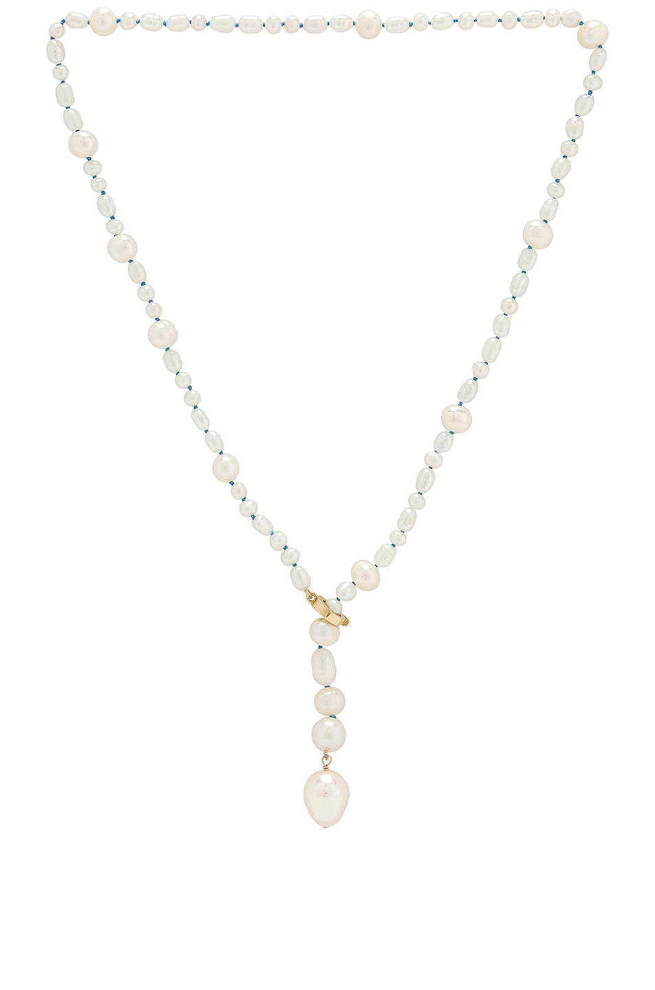 Image 1 of Loren Stewart Dovetail Pearl Necklace in Yellow Gold