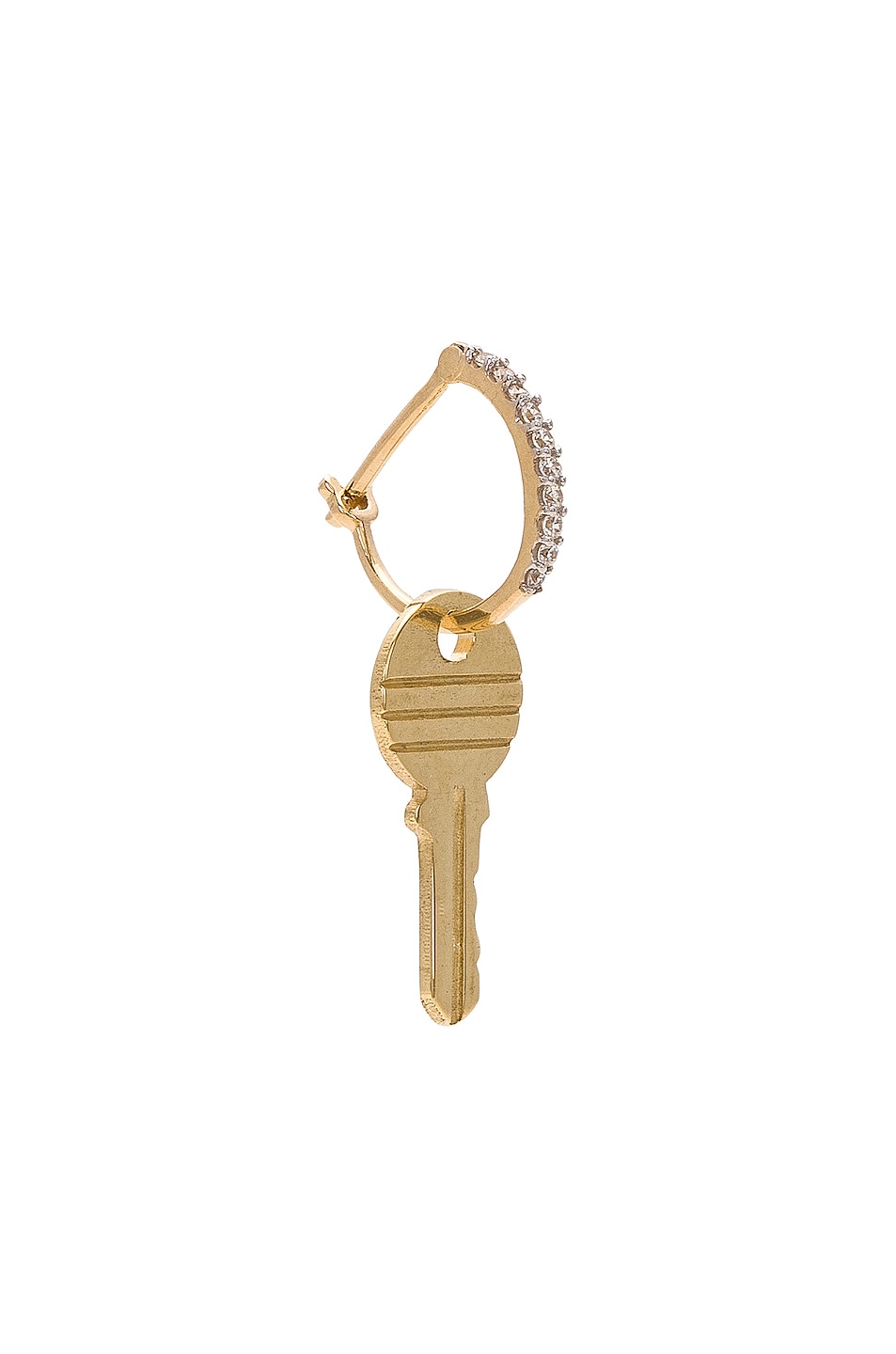 Image 1 of Loren Stewart Single Key Huggie Earring in Gold