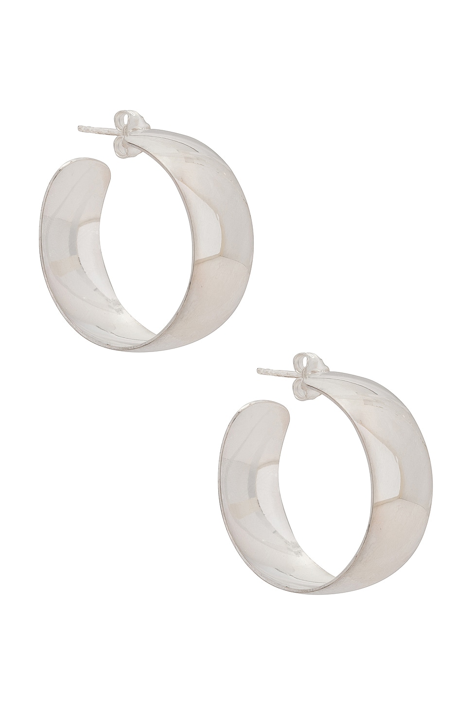 Image 1 of Loren Stewart XL Dome Hoop Earrings in Sterling Silver