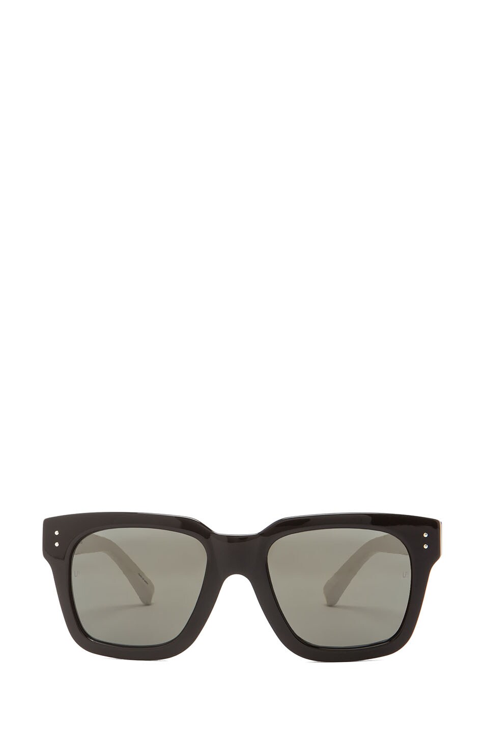 Image 1 of Linda Farrow D Frame Snake Embossed Sunglasses in Black & White