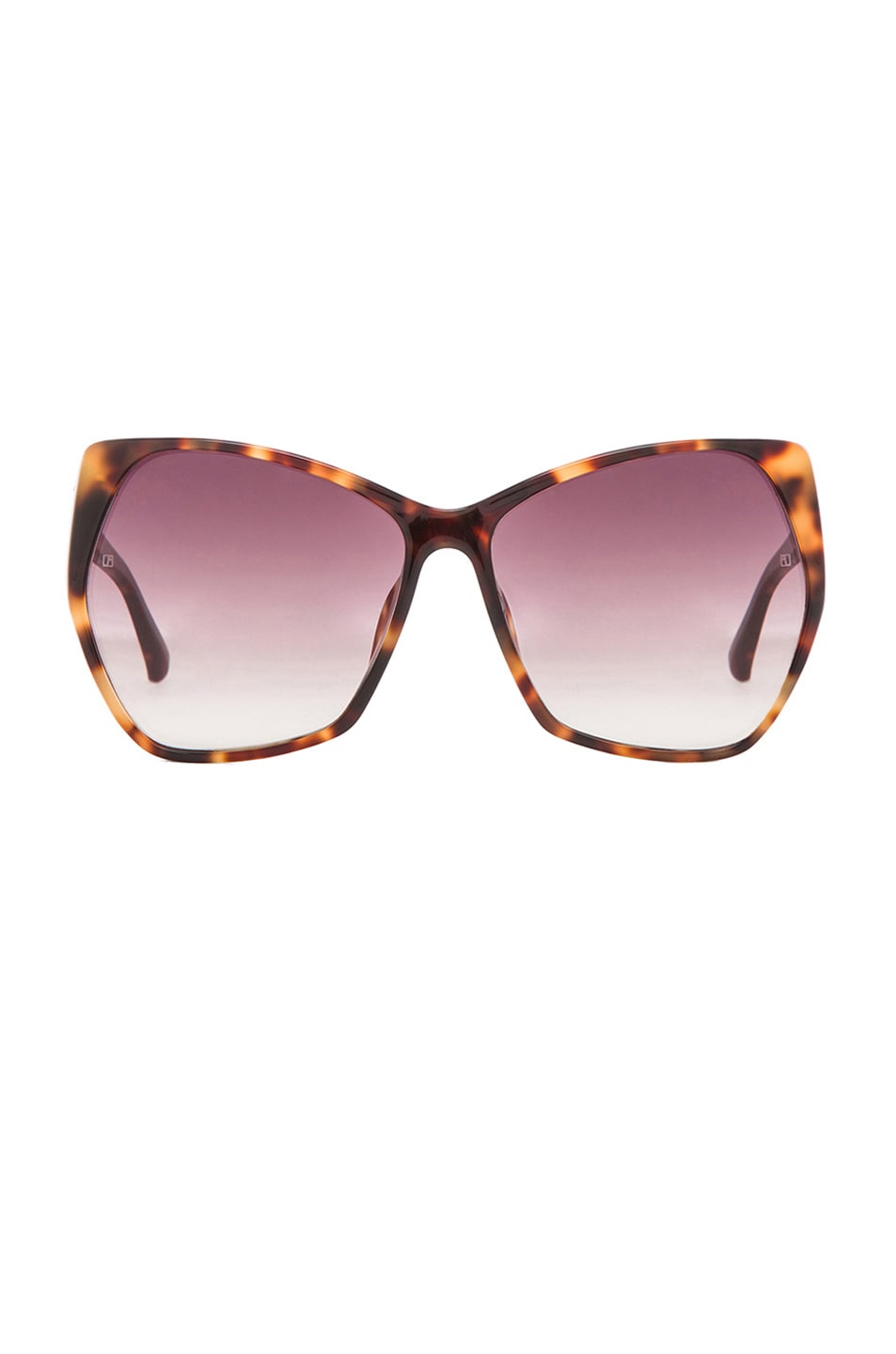 Image 1 of Linda Farrow Geometric Sunglasses in Tortoise
