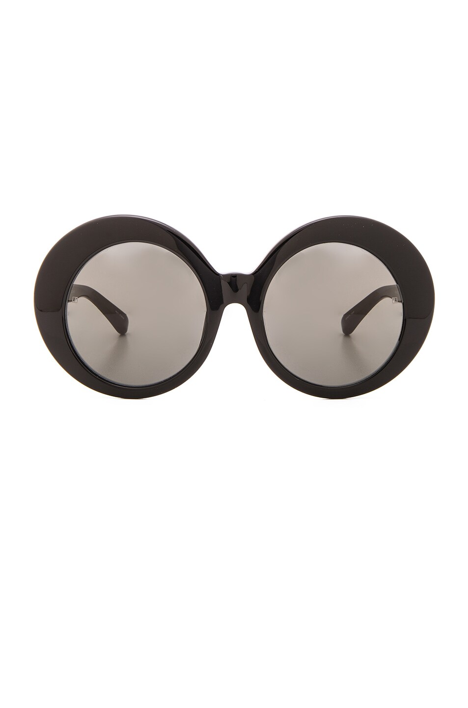 Image 1 of Linda Farrow Oversized Oval Sunglasses in Black