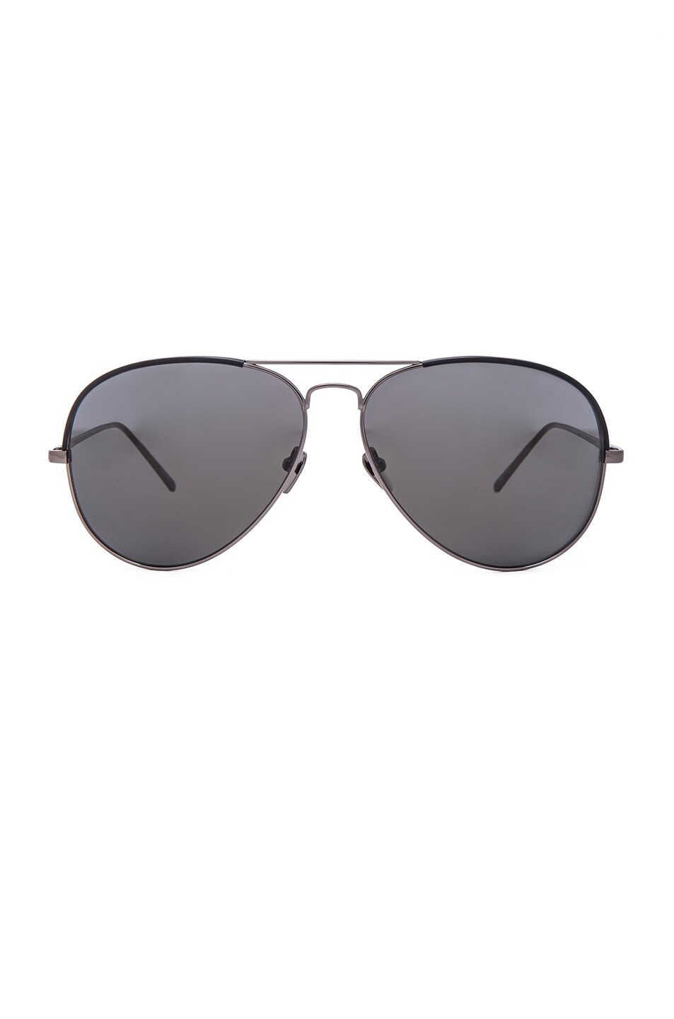 Image 1 of Linda Farrow Aviator Sunglasses in Dark Nickel