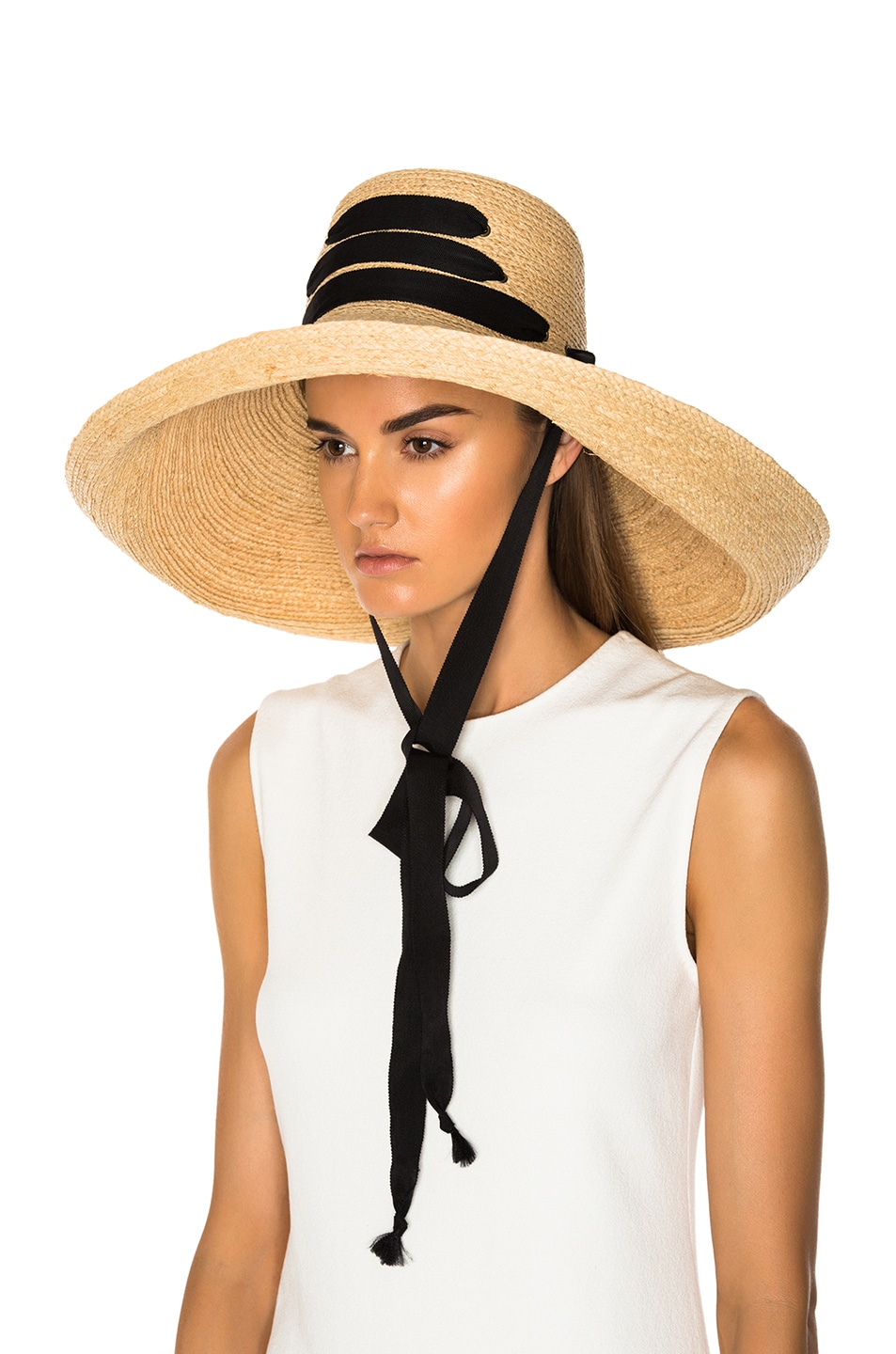 Lola Hats Espartina Hat in Natural & Black | FWRD