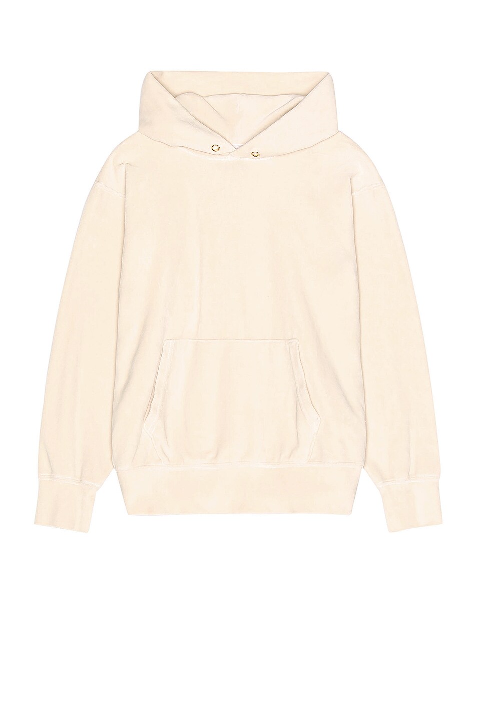 Image 1 of Les Tien Velour Cropped Hoodie in Ivory