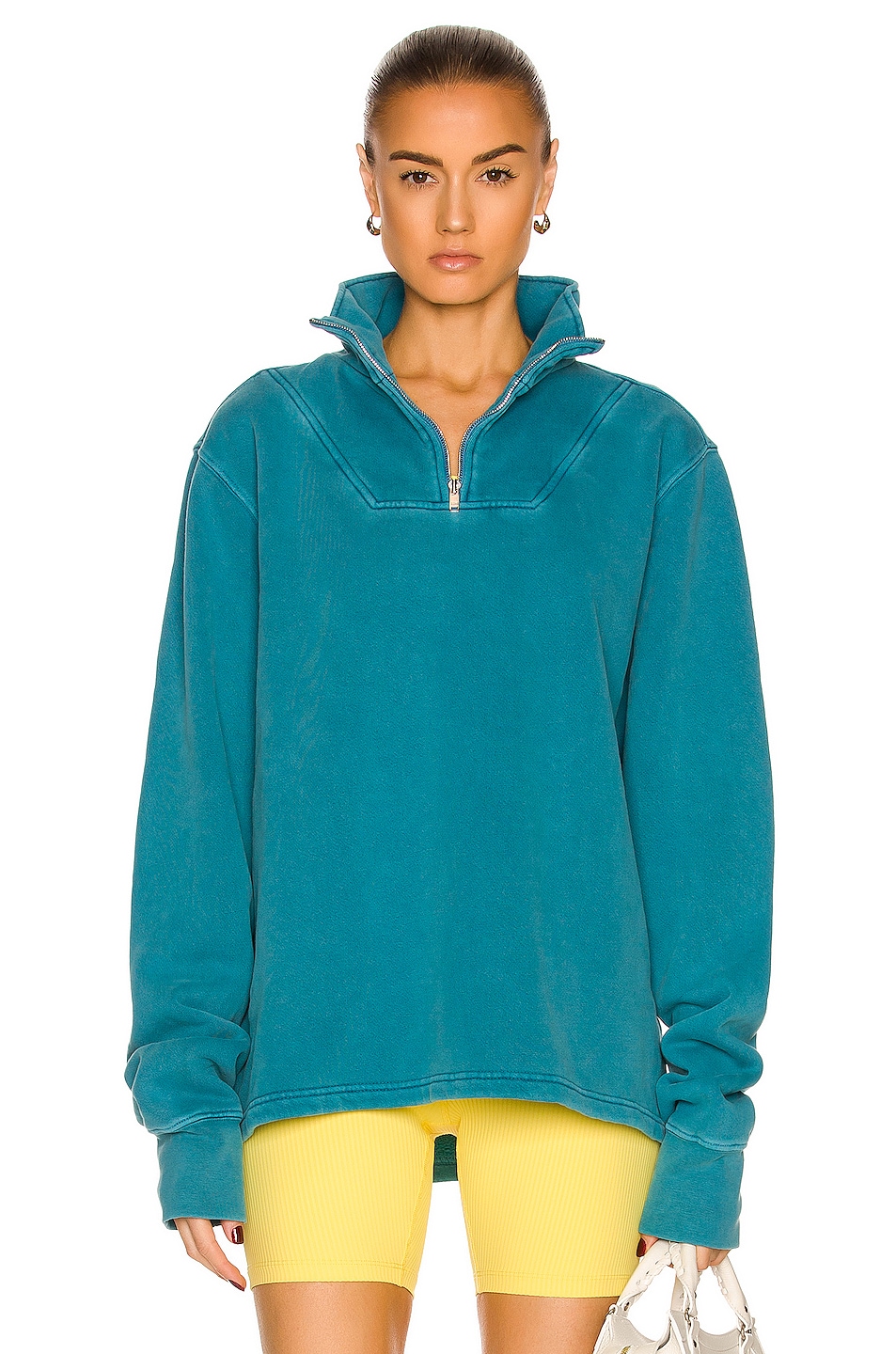 Image 1 of Les Tien Half Zip Yacht Pullover in Turquoise