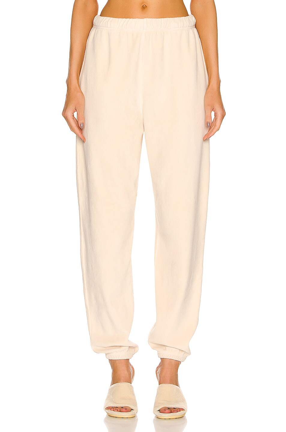 Image 1 of Les Tien Velour Classic Sweatpant in Ivory