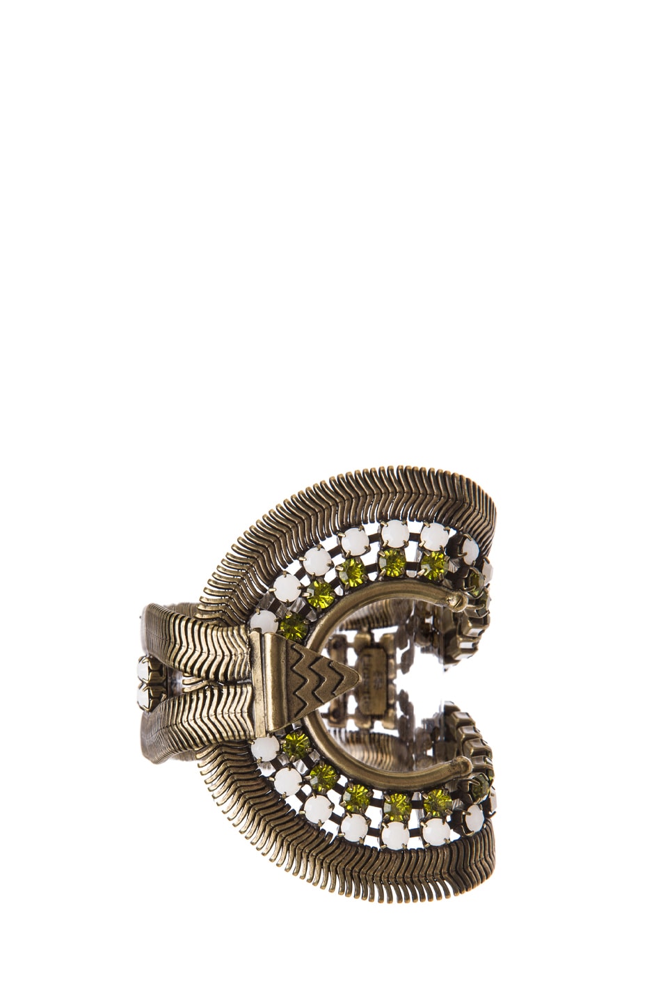 Image 1 of Lionette by Noa Sade Soho Plated Brass Bracelet in Gold, White & Olive