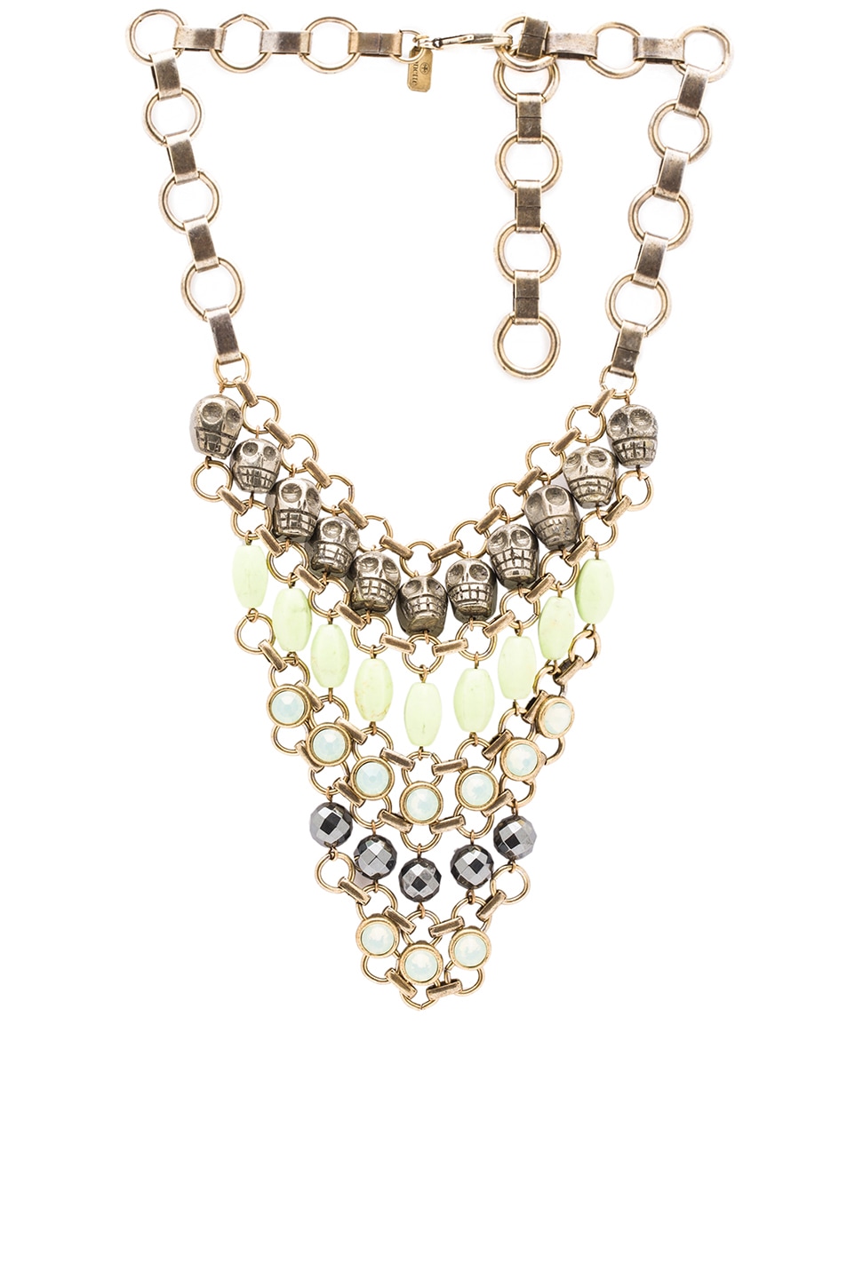 Image 1 of Lionette by Noa Sade Alex Antique Plated Necklace in Clear Green