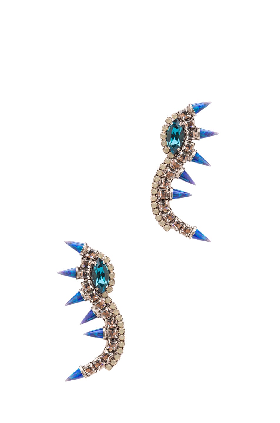 Image 1 of Lionette by Noa Sade Orian Antique Plated Earrings in Blue