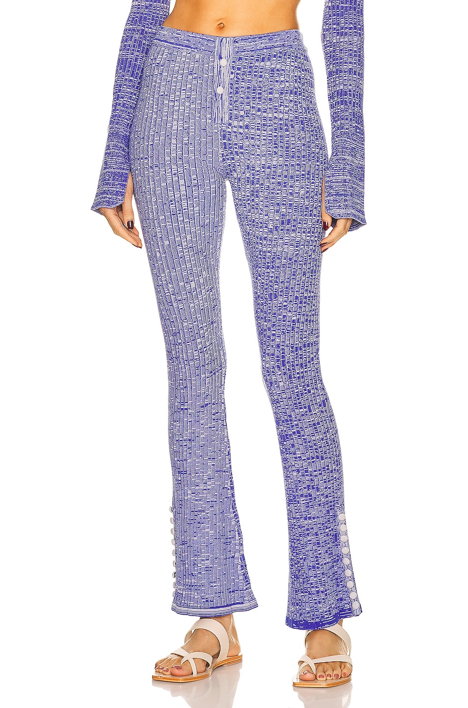 Image 1 of Live The Process Marl Flare Pant in Blue Hour & Space Dust