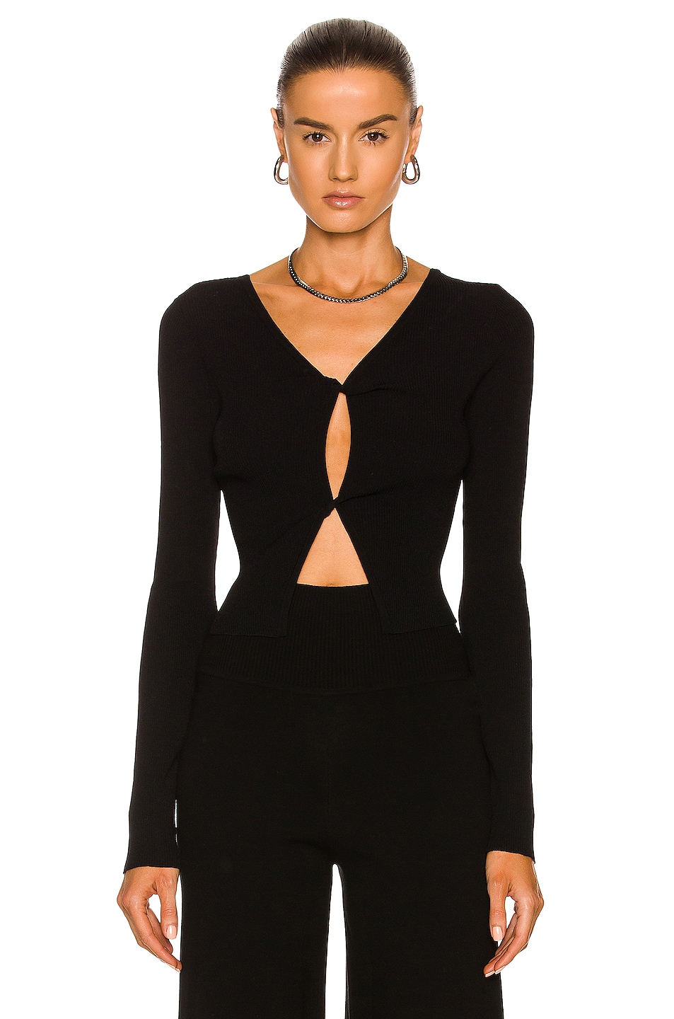 Image 1 of Live The Process Verso Cut Out Top in Black