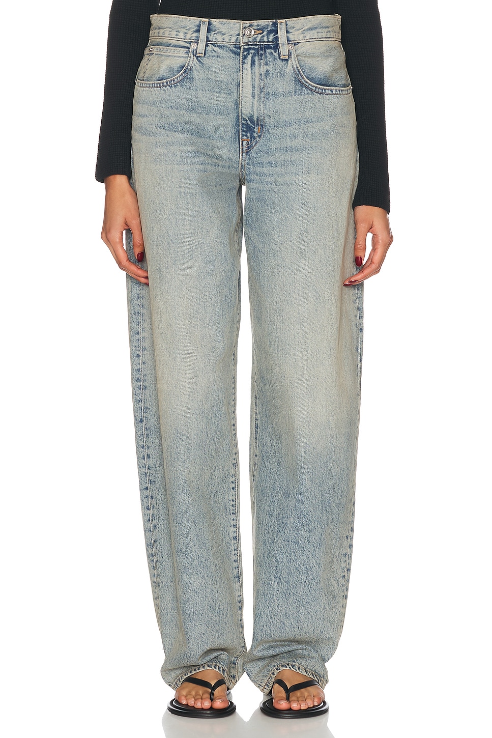 Tess Long Wide Leg in Denim-Light