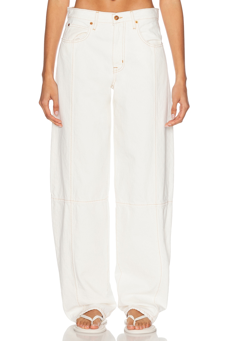 Image 1 of SLVRLAKE Paloma Seam Barrel Leg in Natural White