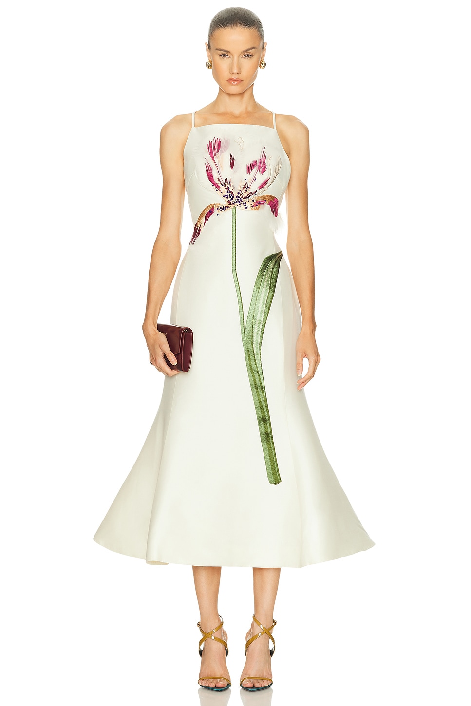 Image 1 of LEO LIN Regina Midi Dress in Snow