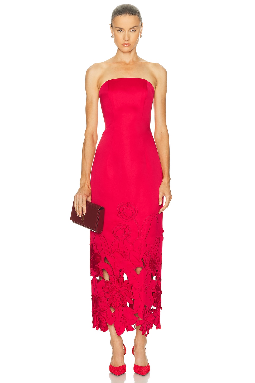 Image 1 of LEO LIN Zayna Applique Bustier Maxi Dress in Rosa