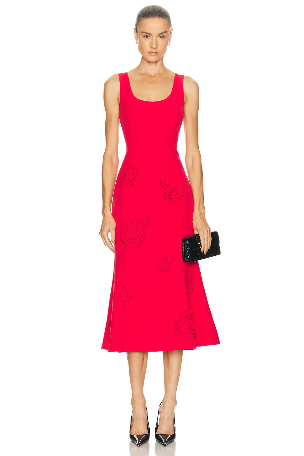 Image 1 of LEO LIN Emily Midi Dress in Scarlet