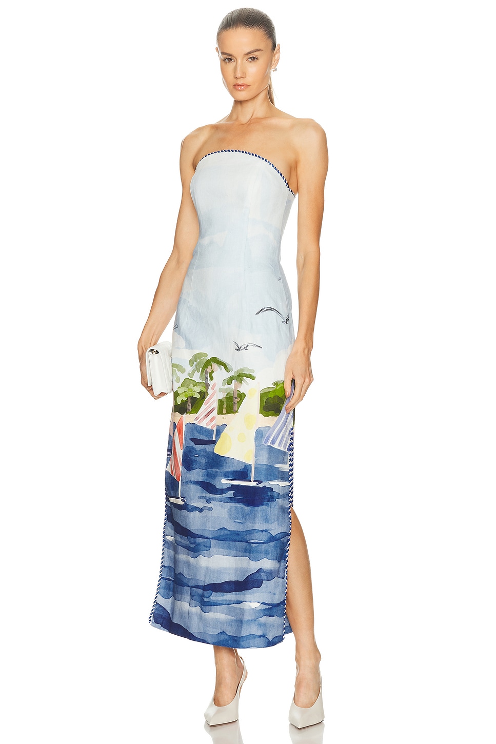 Image 1 of LEO LIN Ava Maxi Dress in Nautical Print