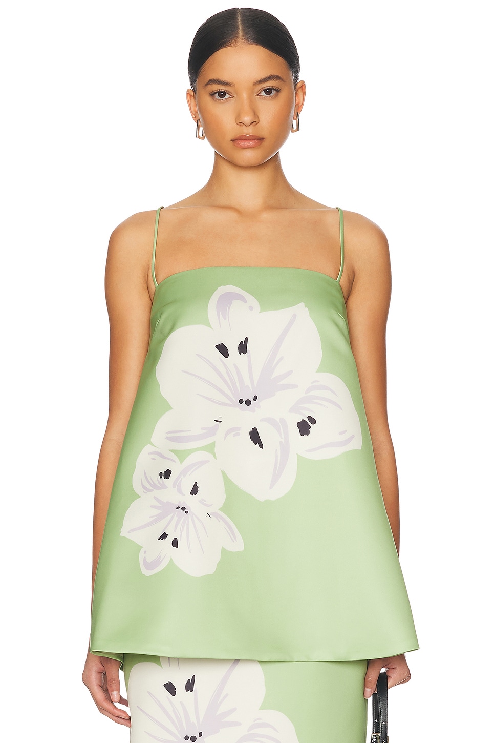 Image 1 of LEO LIN Etienne Top in Hibiscus & Matcha