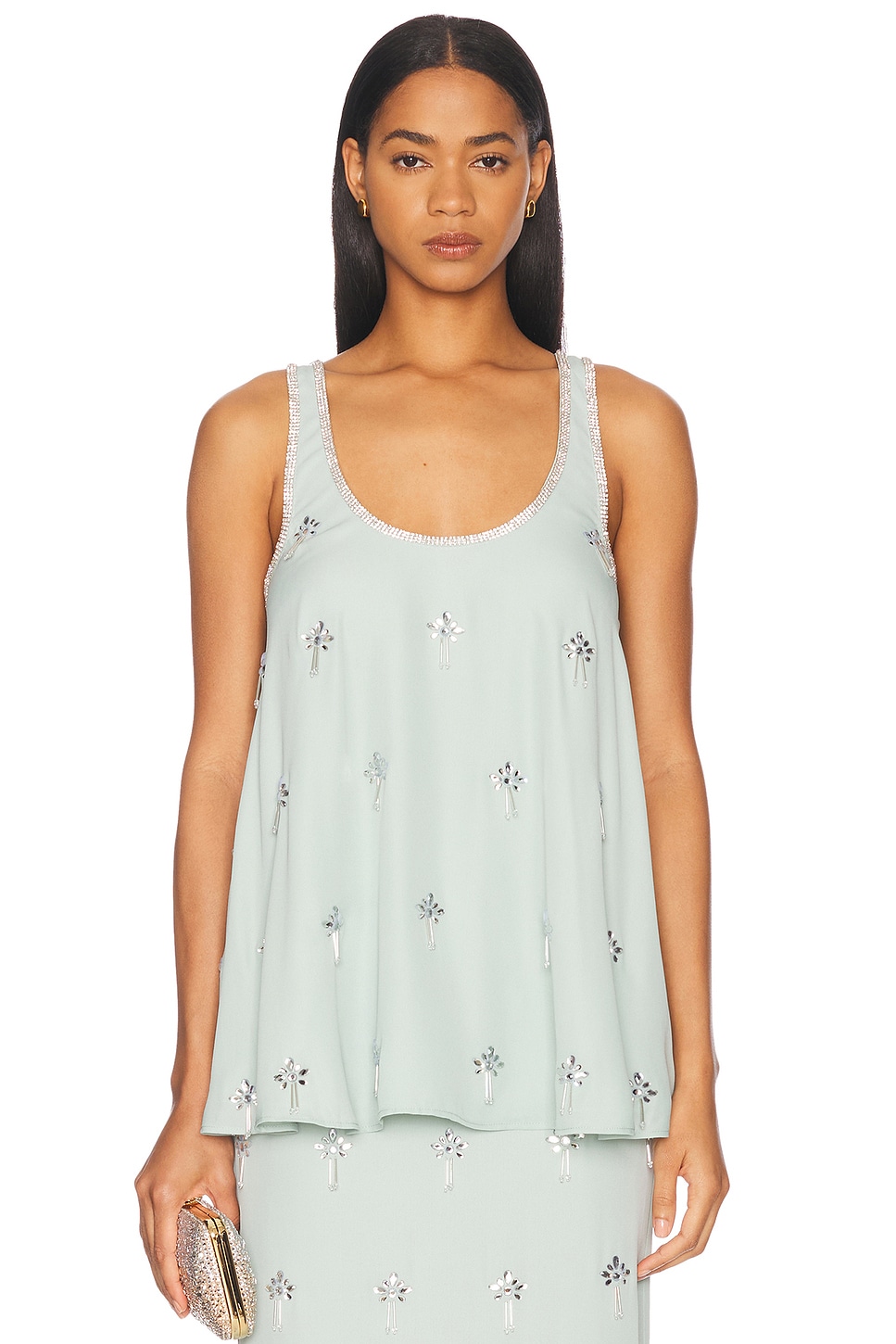 Image 1 of LEO LIN Helaine Embellished Top in Pistachio