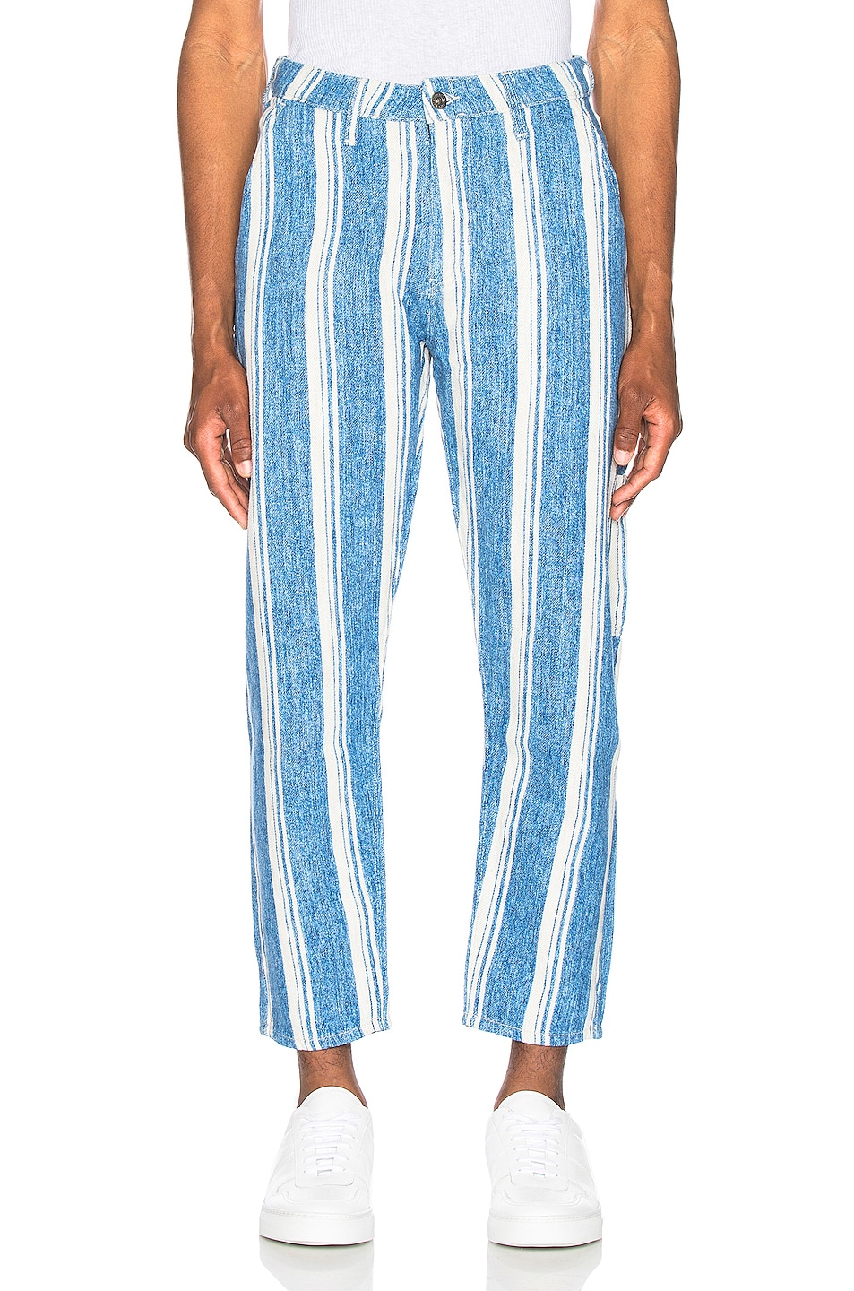 Image 1 of LEVI'S: Made & Crafted Draft Crop Carpenter Pant in Linen Stripe