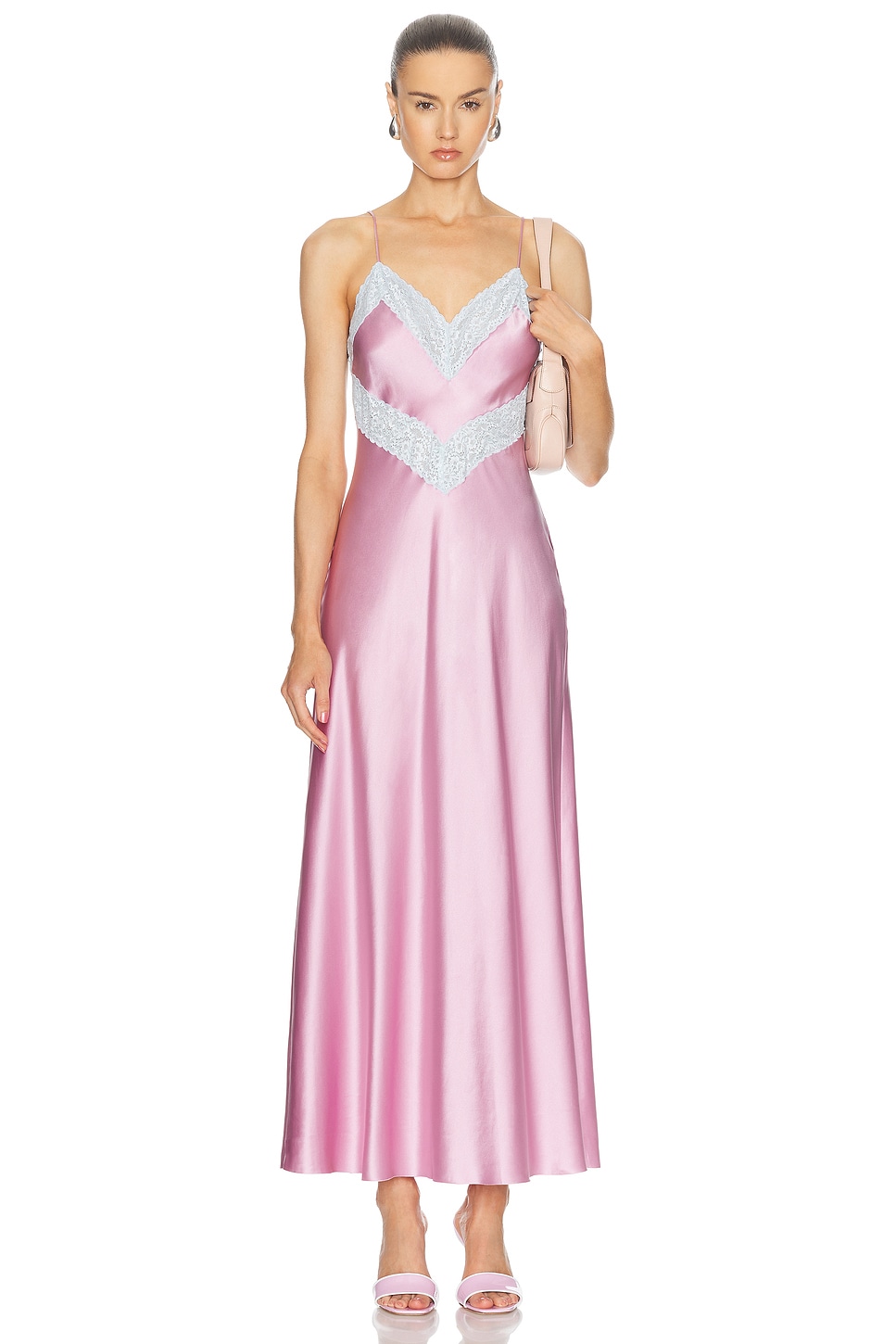 Image 1 of LoveShackFancy Serita Dress in Violet Elegance