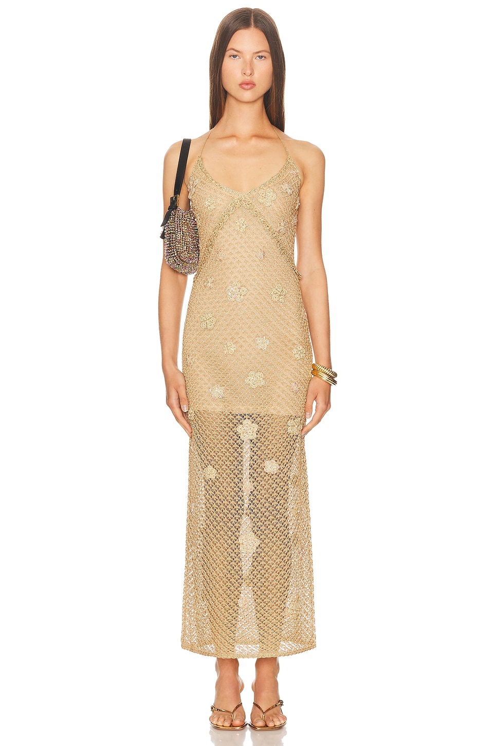 Vreya Dress in Metallic Gold