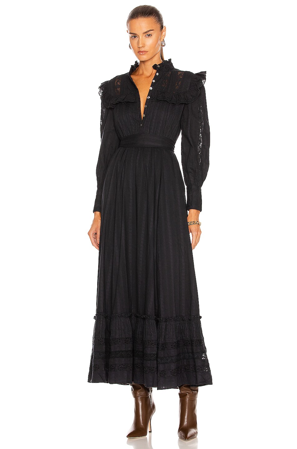 Image 1 of LoveShackFancy Wainscott Dress in Black