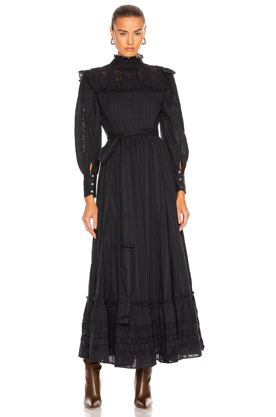 LoveShackFancy Wainscott Dress in Black FWRD