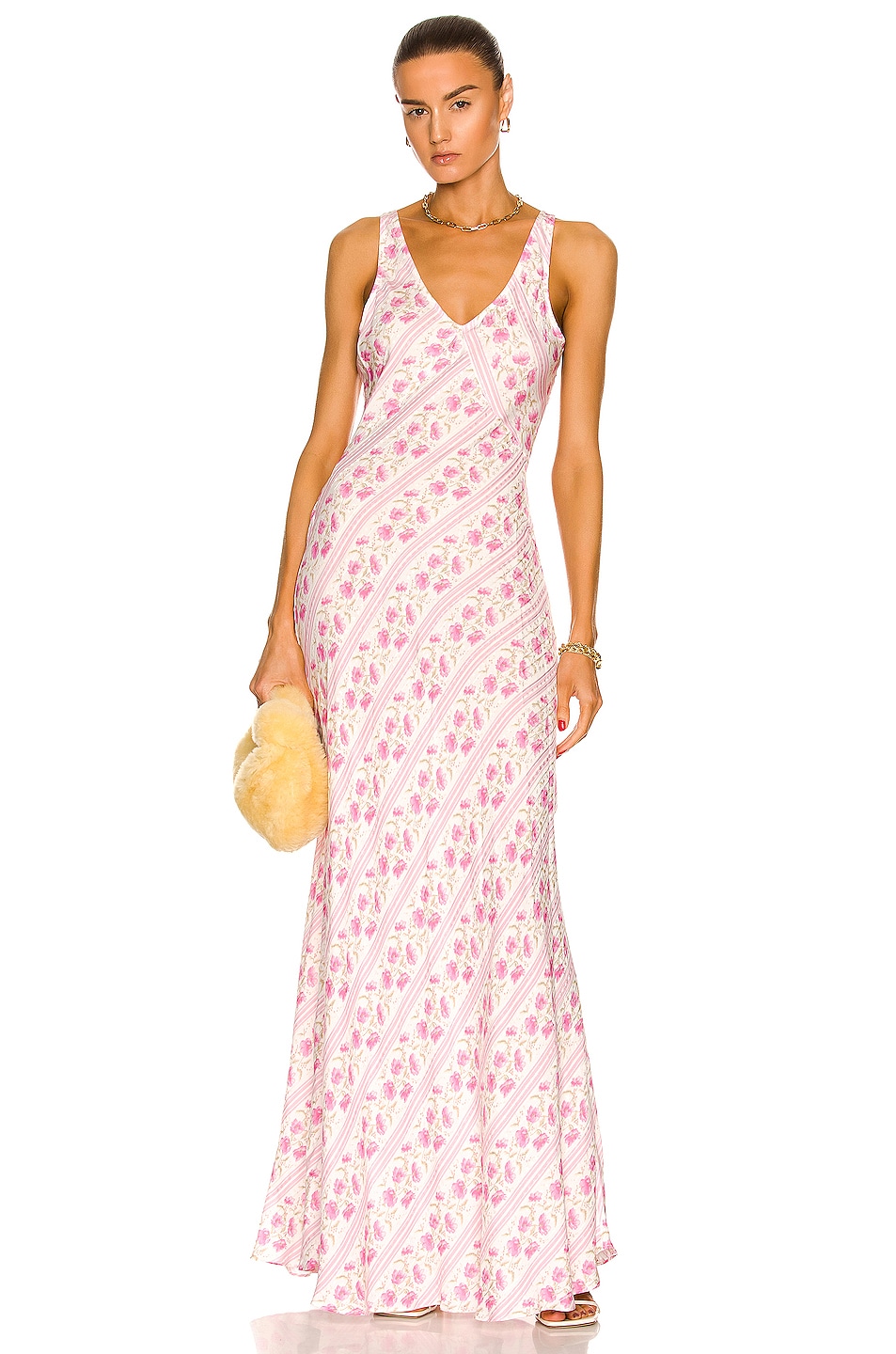 Image 1 of LoveShackFancy Iliana Slip Dress in Morning Bliss Pink