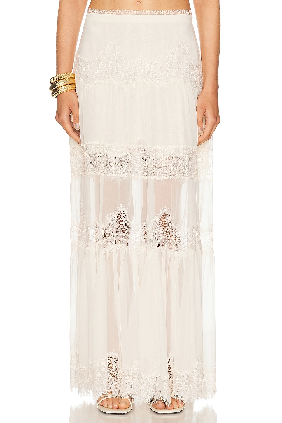 Image 1 of LoveShackFancy Aubreline Skirt in Ivory