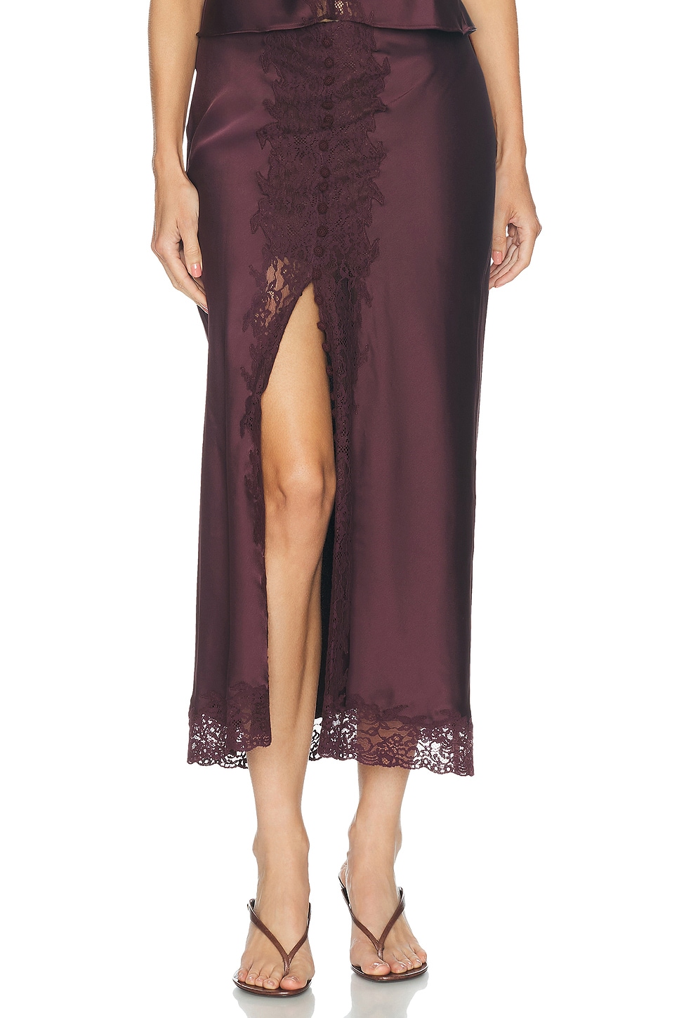 LoveShackFancy Tirelle Skirt in Brown