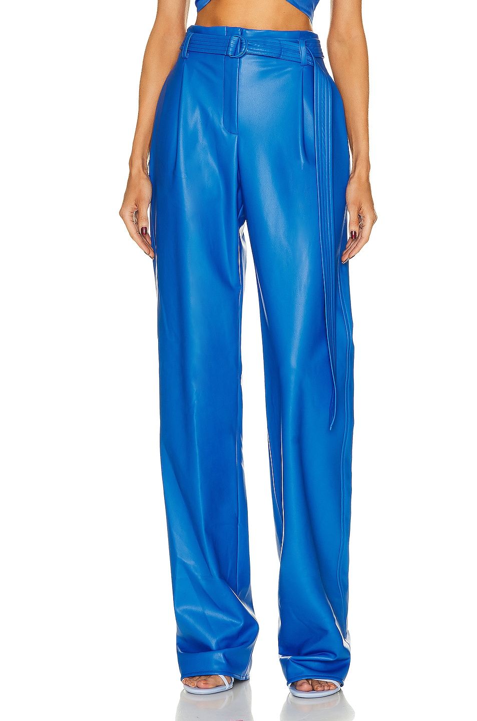 Image 1 of Lapointe Faux Leather High Waisted Belted Pant in Astral